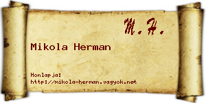 Mikola Herman névjegykártya